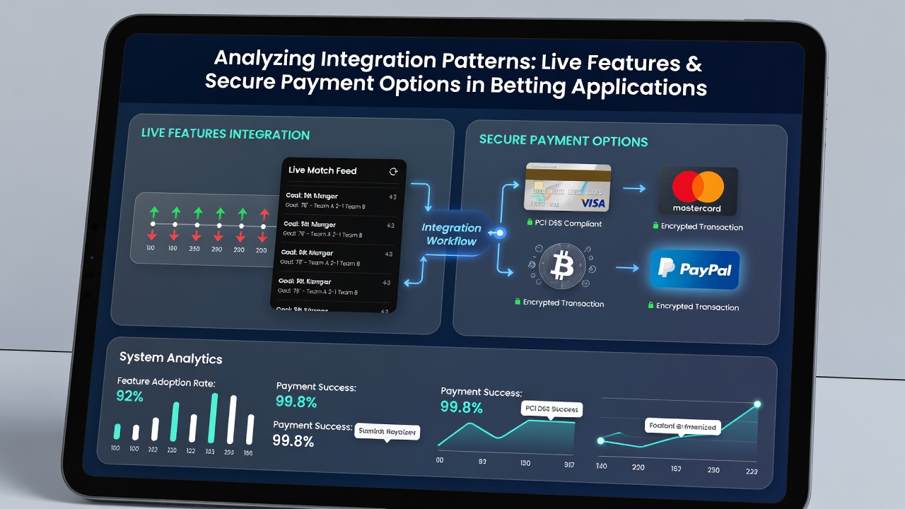 Flowchart illustrating API connections between live betting modules and encrypted payment processors