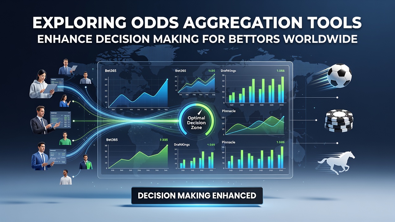 Bettors reviewing aggregated odds data across multiple international sportsbooks on a digital dashboard