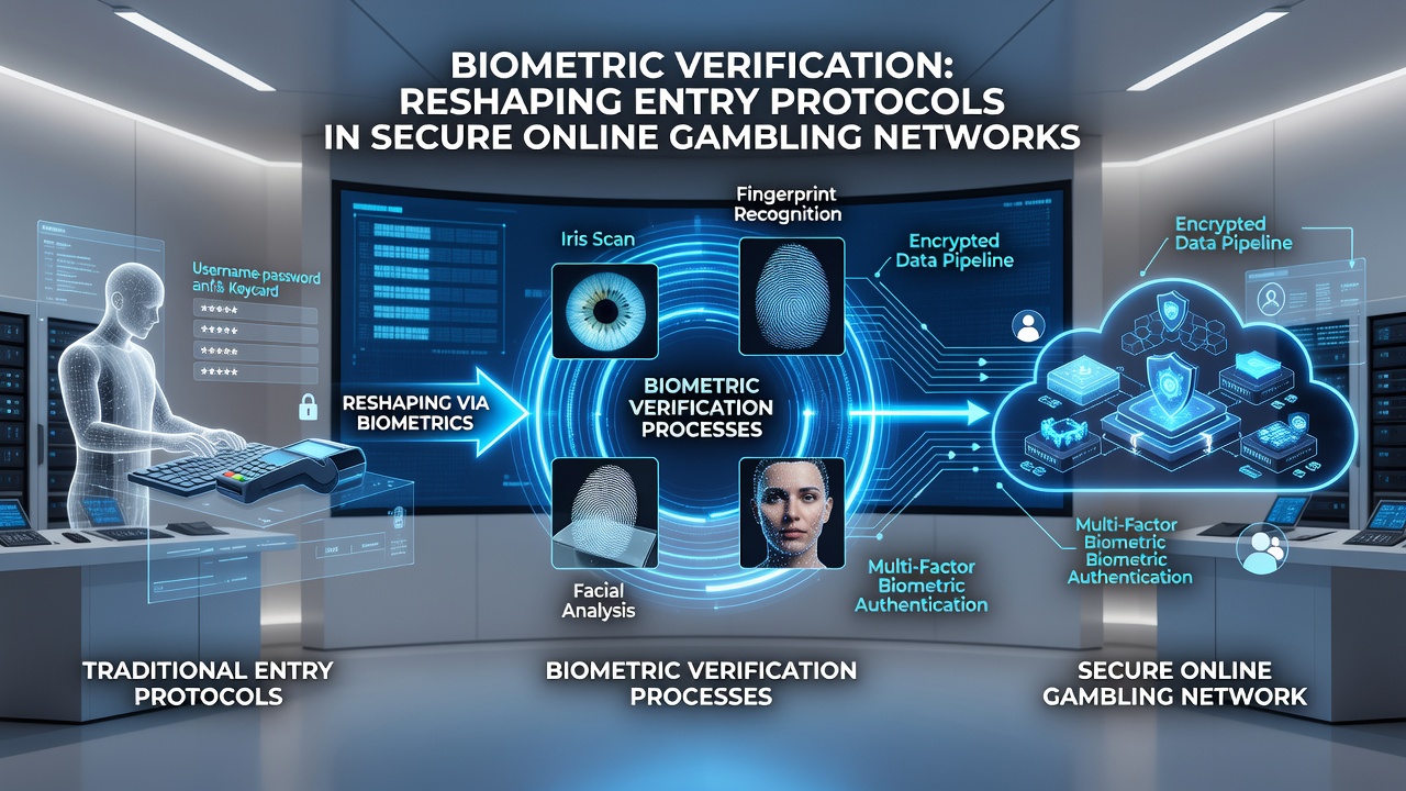 Secure biometric enrollment station integrated into a licensed online gambling network dashboard