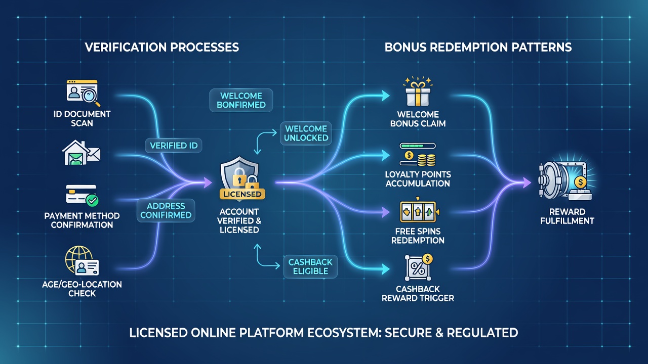Chart displaying correlations between verification completion times and bonus redemption success rates across licensed operators