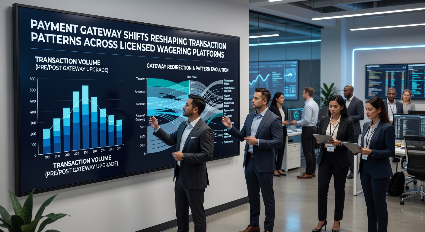 Analytics dashboard showing shifting transaction volumes across different payment methods in wagering platforms