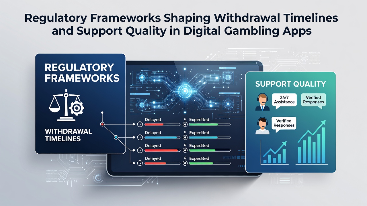 Regulatory documents and digital interfaces illustrating compliance standards in gambling apps